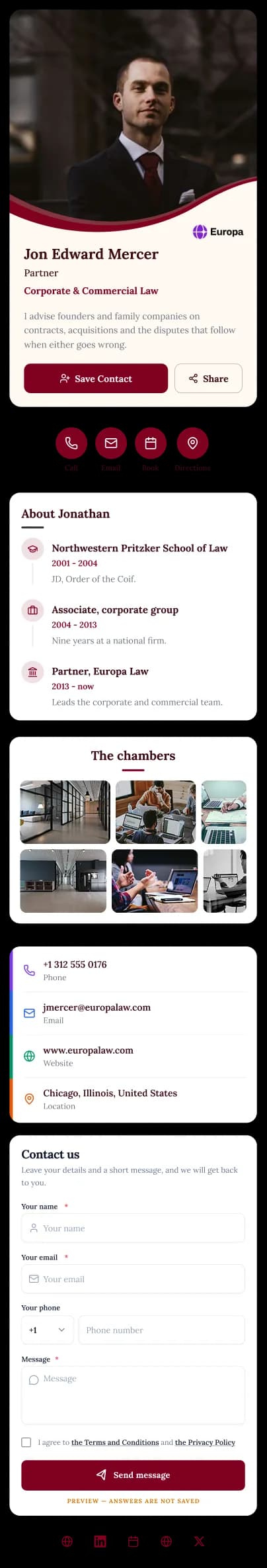 Attorney digital business card
