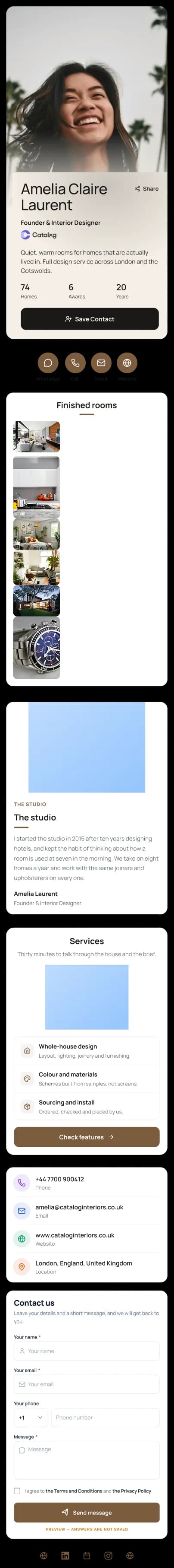 Interior Designer digital business card